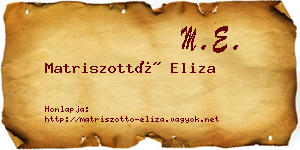 Matriszottó Eliza névjegykártya